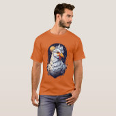 夜空を背景にした誇り高き鳥のギフト Tシャツ (正面フル)