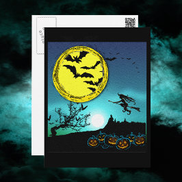 夜空を駆ける若い魔女 ポストカード