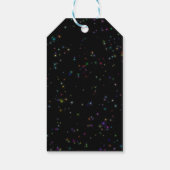 夜空カラフルきらめく黒デザイン星 ギフトタグ (裏面)