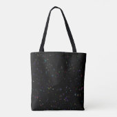夜空カラフルきらめく黒デザイン星 トートバッグ (裏面)