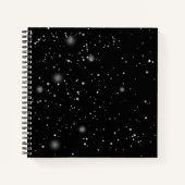 夜空クール雪ブラックノート ノートブック (正面)