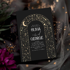 夜空スターシアルロマンティックブラック結婚ズ 招待状