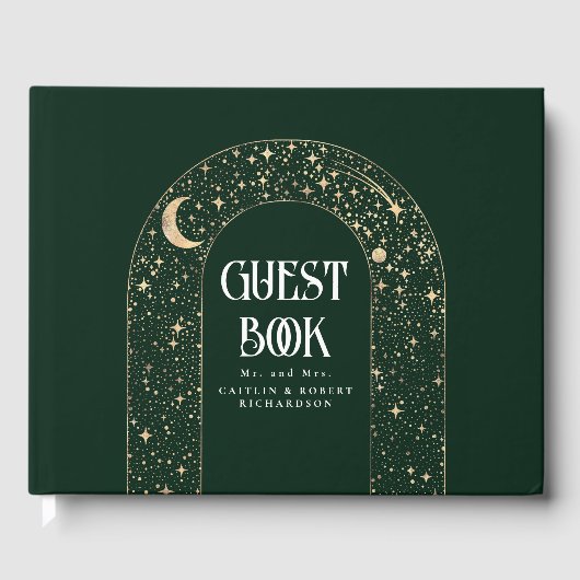 夜空スターズシゲナルエメラルドグリーン結婚ズ ゲストブック (正面)