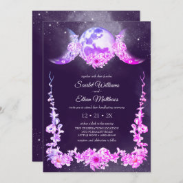 夜空トリプルムーンフェイズパープルハンドスティング 招待状