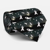 夜空上の肺癌のリボン ネクタイ (ロール)