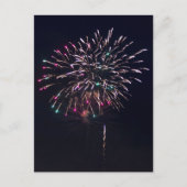 夜空撮影の花火 ポストカード (正面)