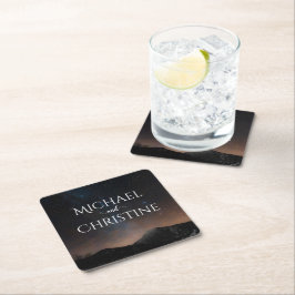 夜空結婚は星の下 スクエアペーパーコースター