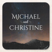 夜空結婚は星の下 スクエアペーパーコースター (正面)