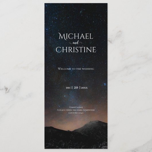 夜空結婚は星の下 メニュー (裏面)