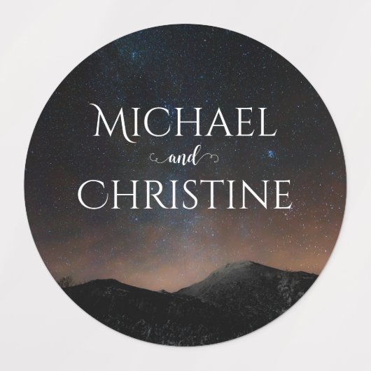 夜空結婚は星の下 ラベル (デザイン2)