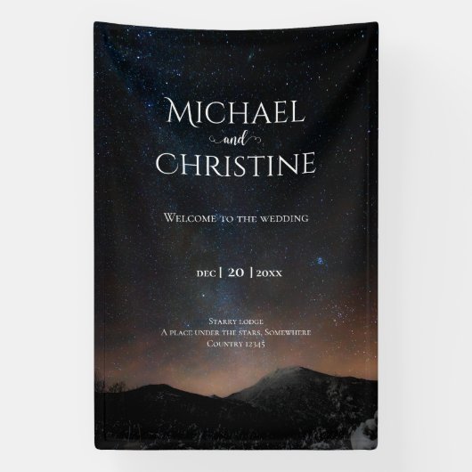 夜空結婚は星の下 横断幕 (縦)