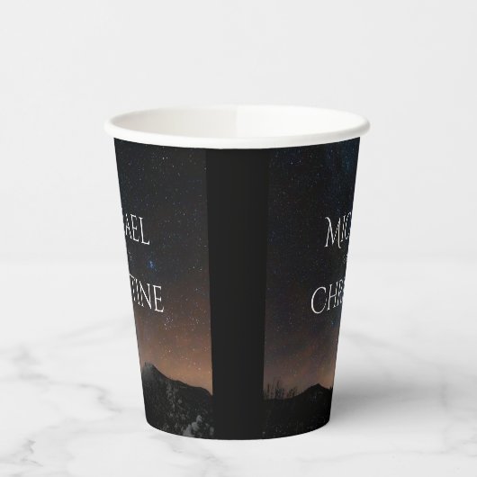 夜空結婚は星の下 紙コップ (左)