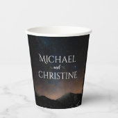 夜空結婚は星の下 紙コップ (正面)