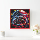 夜空鮮やかの下を乗る スクエア壁時計 (ホーム)