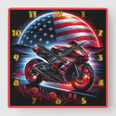 夜空鮮やかの下を乗る スクエア壁時計 (正面)