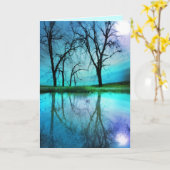 夜空、グリーティングカード カード (黄色い花)
