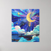 夜空 – デジタルアートモザイク キャンバスプリント (正面)