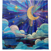 夜空 – デジタルアートモザイク シャワーカーテン (正面)