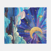 夜空 – デジタルアートモザイク フリースブランケット (正面(横))