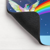 夜空、二羽の鳥、蝶、虹 マウスパッド (コーナー)