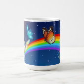 夜空、二羽の鳥、蝶、虹 モーフィングマグカップ (中央)