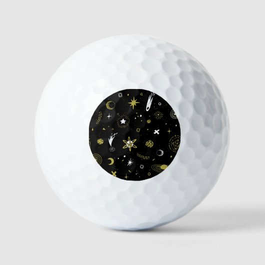 夜空:宇宙のシームレスなパターン。 ゴルフボール (正面)
