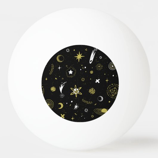 夜空：宇宙のシームレスなパターン。 卓球ボール (正面)