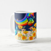 夜空、虹、蝶、花 コーヒーマグカップ (正面左)