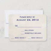 夜空RSVPの結婚式の応答カードの星 出欠カード (裏面)