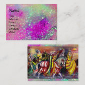 夜紫紫の紫の金ゴールドの輝きの馬のライダー 名刺 (正面/裏面)