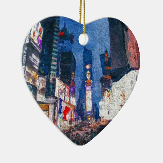 夜絵画のタイムズ・スクエア セラミックオーナメント (右)