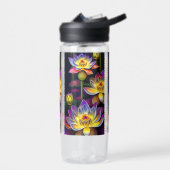 夜美しい蓮の花 ウォーターボトル (左面)