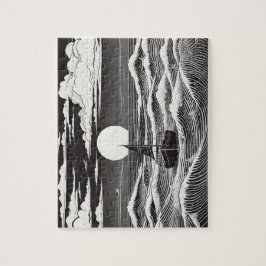 夜航海の月の水上の航海 ジグソーパズル