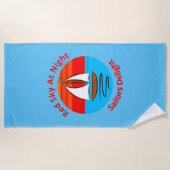 夜船乗り歓喜の赤い空 – セーリング ビーチタオル (正面)