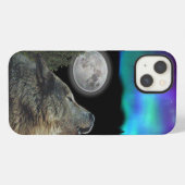 夜芸術のオオカミ iPhoneケース (裏面横)