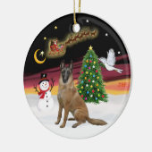 夜行便 – ベルギーマリノワ セラミックオーナメント (左)