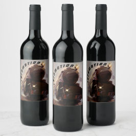 夜行列車エンジン夕べ移動鉄道 ワインラベル