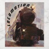 夜行列車エンジン夕べ移動鉄道 ワインラベル (シングルラベル)