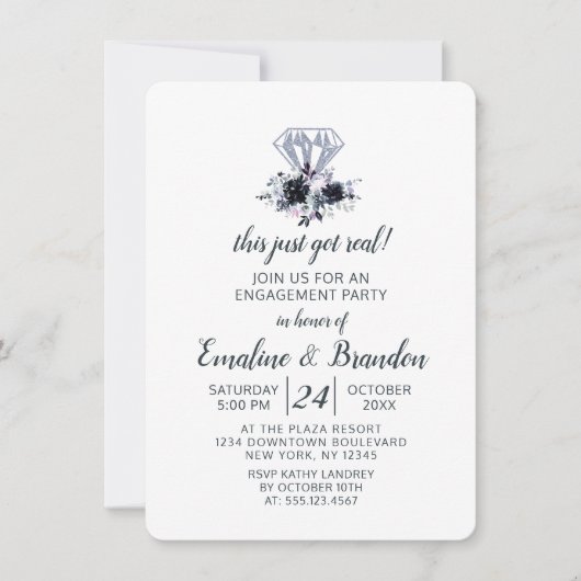 夜行性この得単実在婚約パーティ 招待状 (正面)