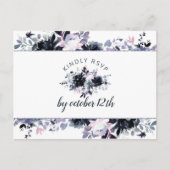 夜行性ほこりっぽい結婚ブルーの食事の選択RSVP ポストカード (正面)