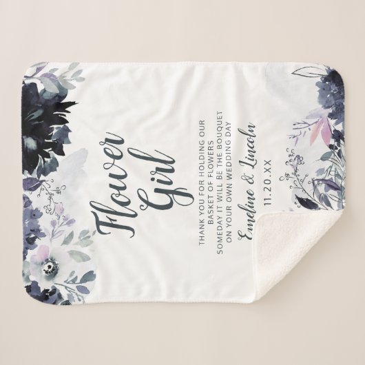 夜行性フローラへフラワーガール引用文 シェルパブランケット (正面(横))