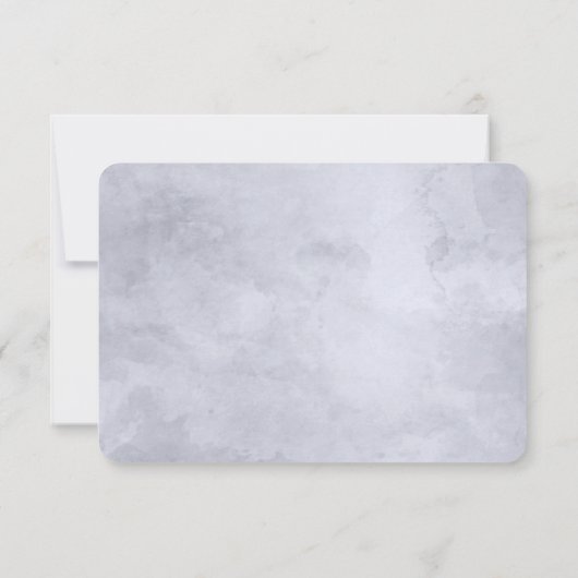 夜行性フローラほこりっぽいブルーウェディングRSVP応答 出欠カード (裏面)