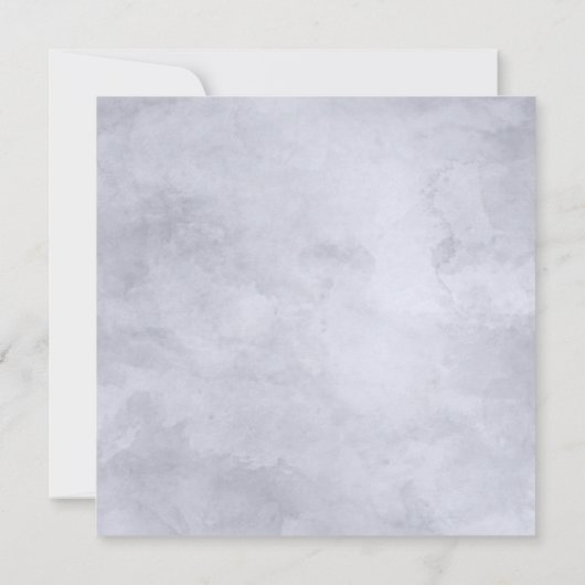 夜行性フローラほこりっぽいブルー結婚スクエア 招待状 (裏面)