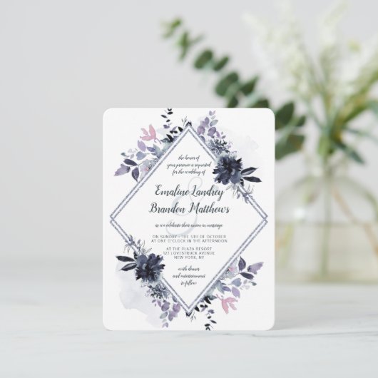 夜行性フローラダスティブルーダイヤ結婚モンド 招待状 (スタンド正面)