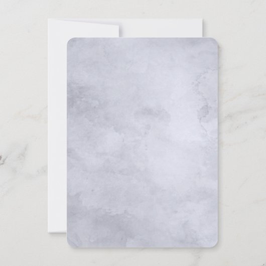 夜行性フローラネイビーほこりっぽい青結婚六角 招待状 (裏面)