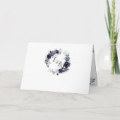 夜行性フローラネイビーブルーカップルウェディングシャワー 招待状 (裏面)