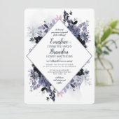 夜行性フローラ埃の青いダイヤモンド結婚フレーム 招待状 (スタンド正面)