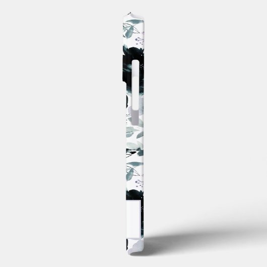 夜行性フローラ水色ネイビーカスタムモノグラム Case-Mate iPhoneケース (裏面 / 左)