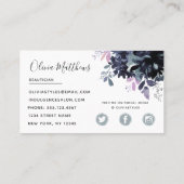 夜行性フローラ水色ネイビーブルーソーシャル 名刺 (裏面)