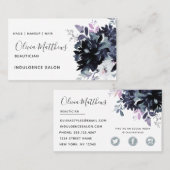 夜行性フローラ水色ネイビーブルーソーシャル 名刺 (正面/裏面)